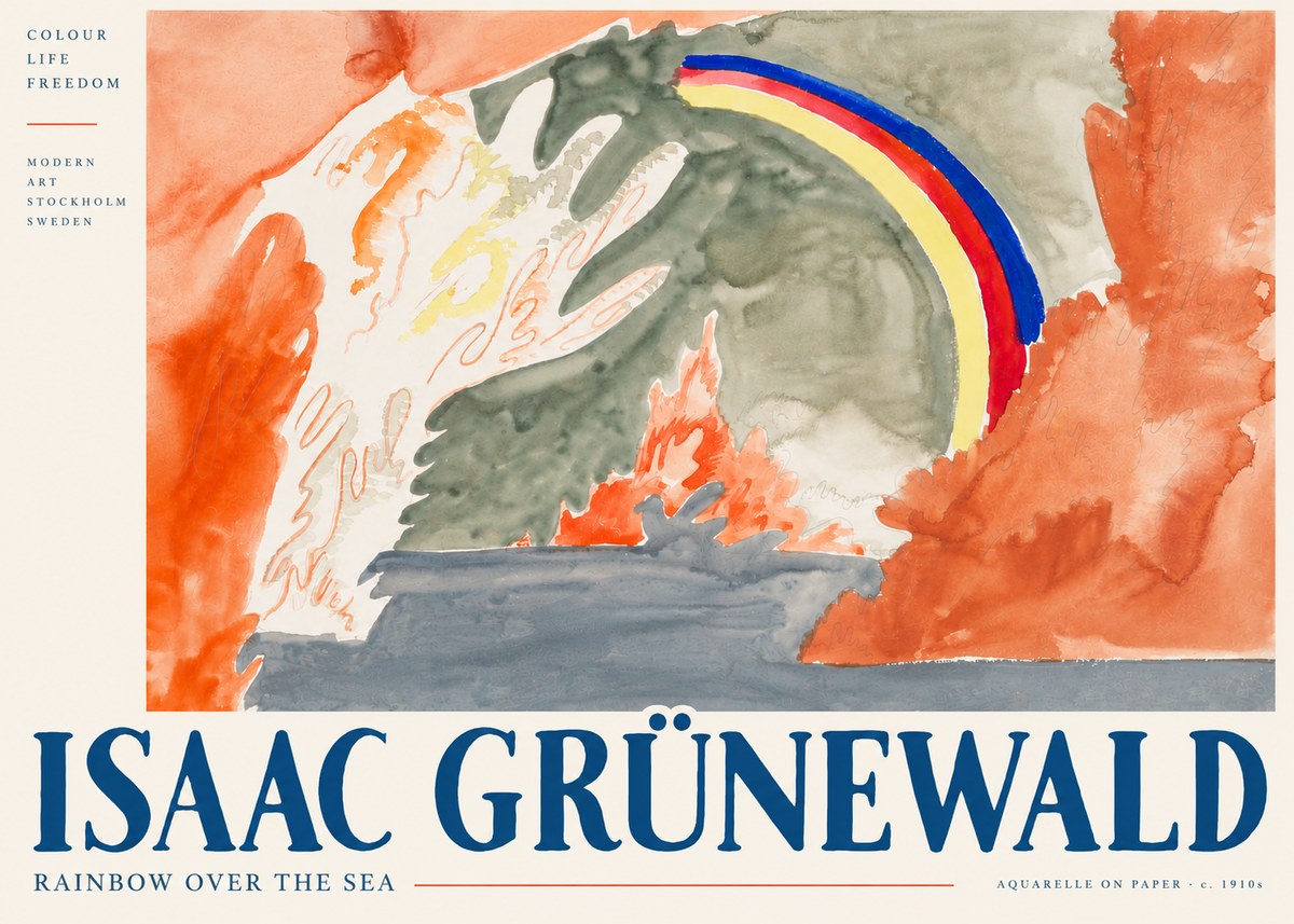 Isaac Grünewald Watercolor Composition No6 - Poster