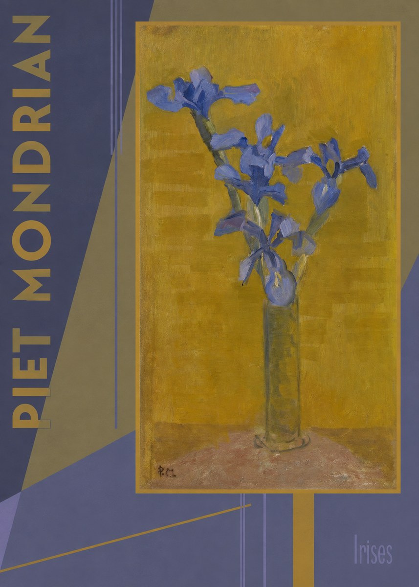 Piet Mondrian Irises No4 - Poster