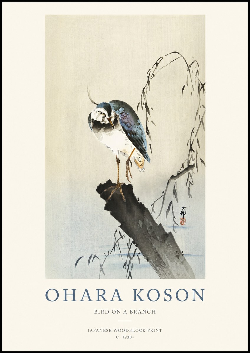 Ohara Koson Bird on a Branch III No1 - Poster