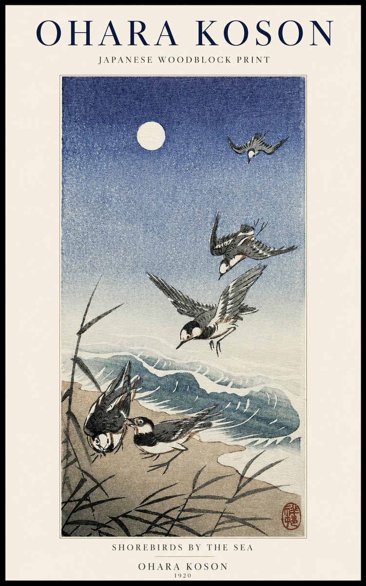 Ohara Koson Shorebirds by the Sea No1 - Poster