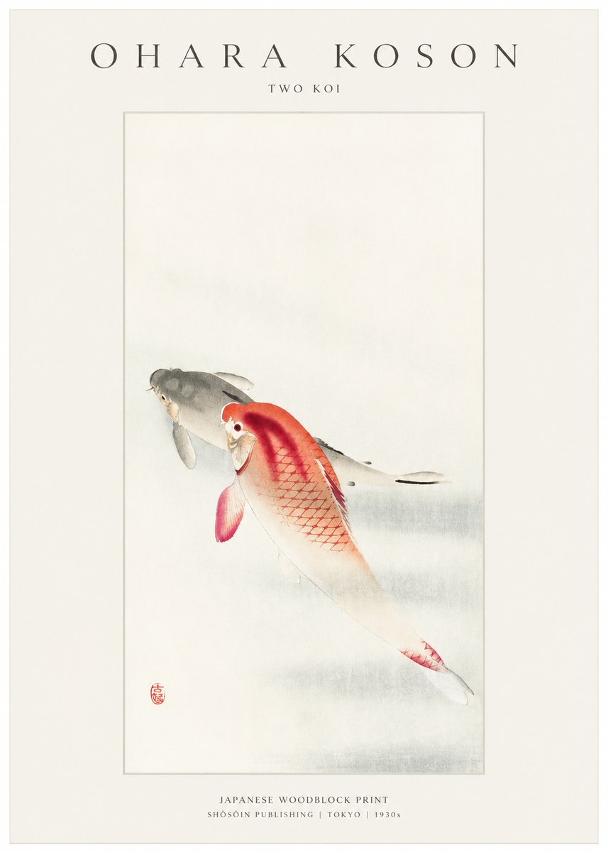 Ohara Koson Two Koi II No1 - Poster