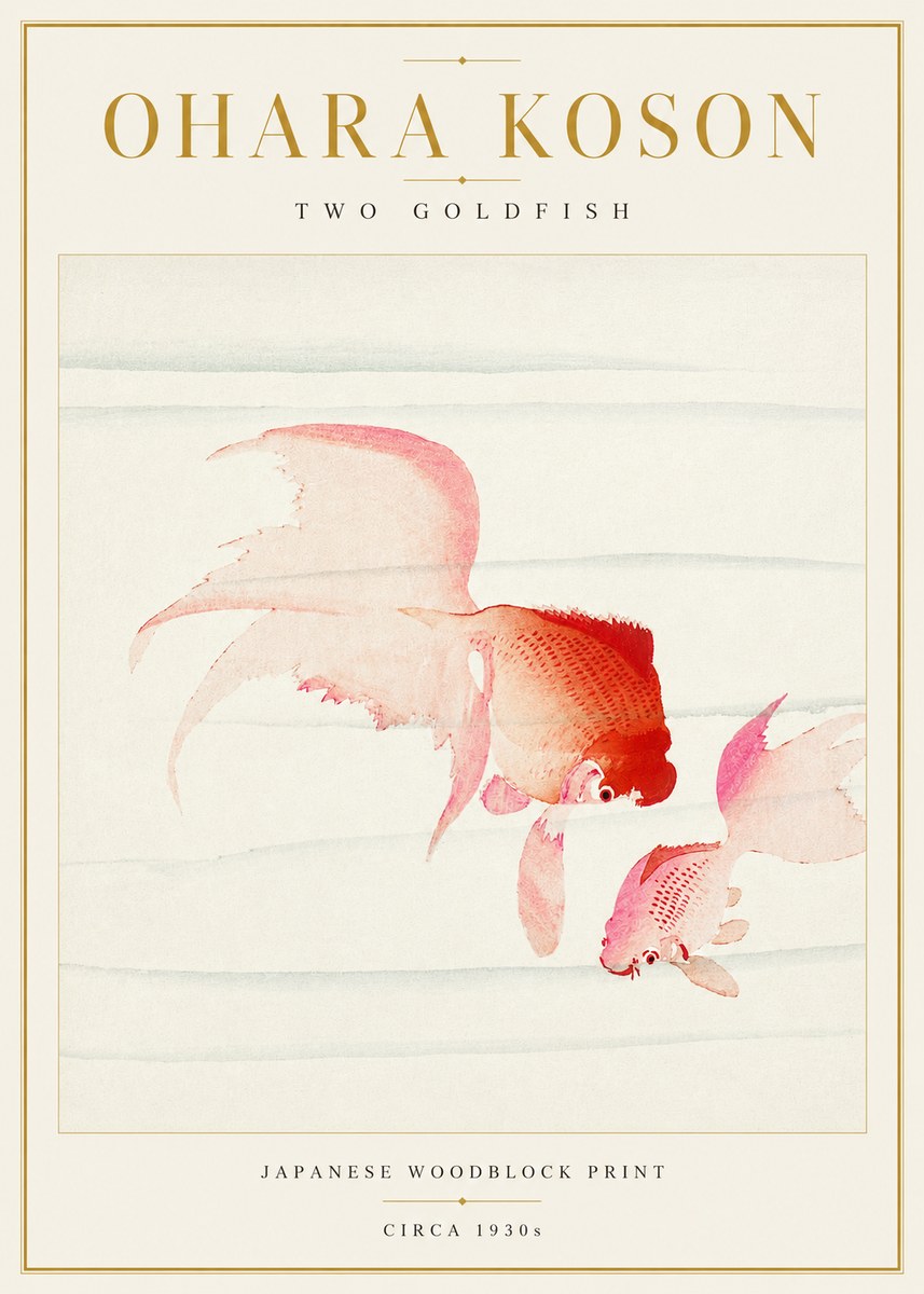 Ohara Koson Two Goldfish No3 - Poster