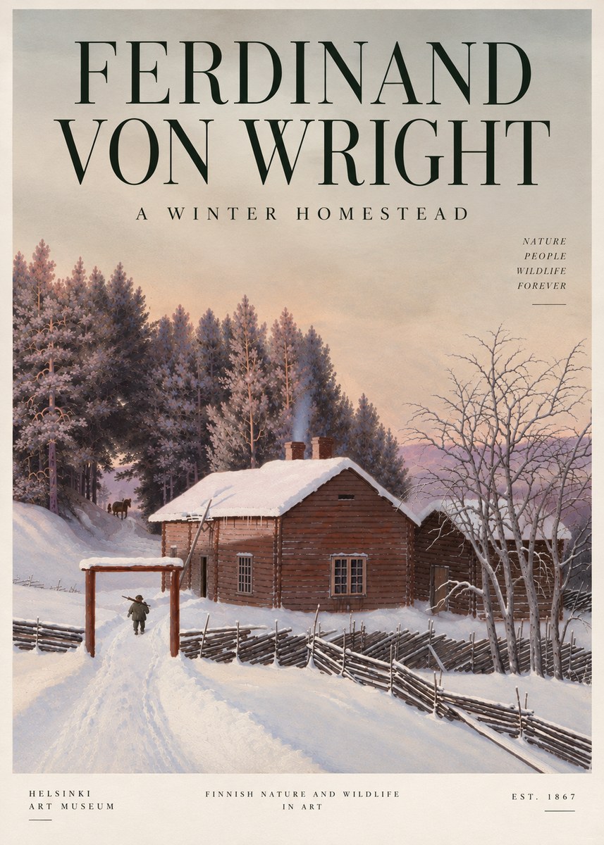 Ferdinand von Wright Winter at the Forest Edge No5 - Poster