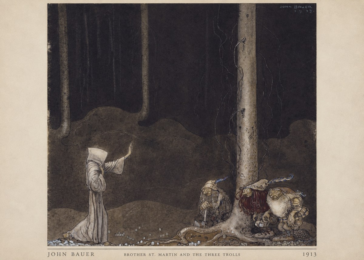 John Bauer Brother St. Martin and the Three Trolls No4 - Poster