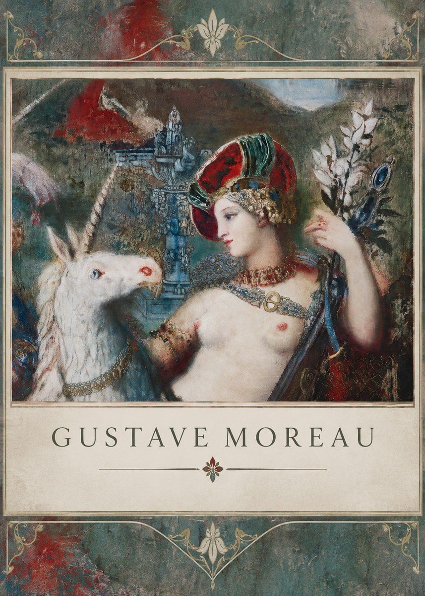 Gustave Moreau The Unicorns I No2 - Poster