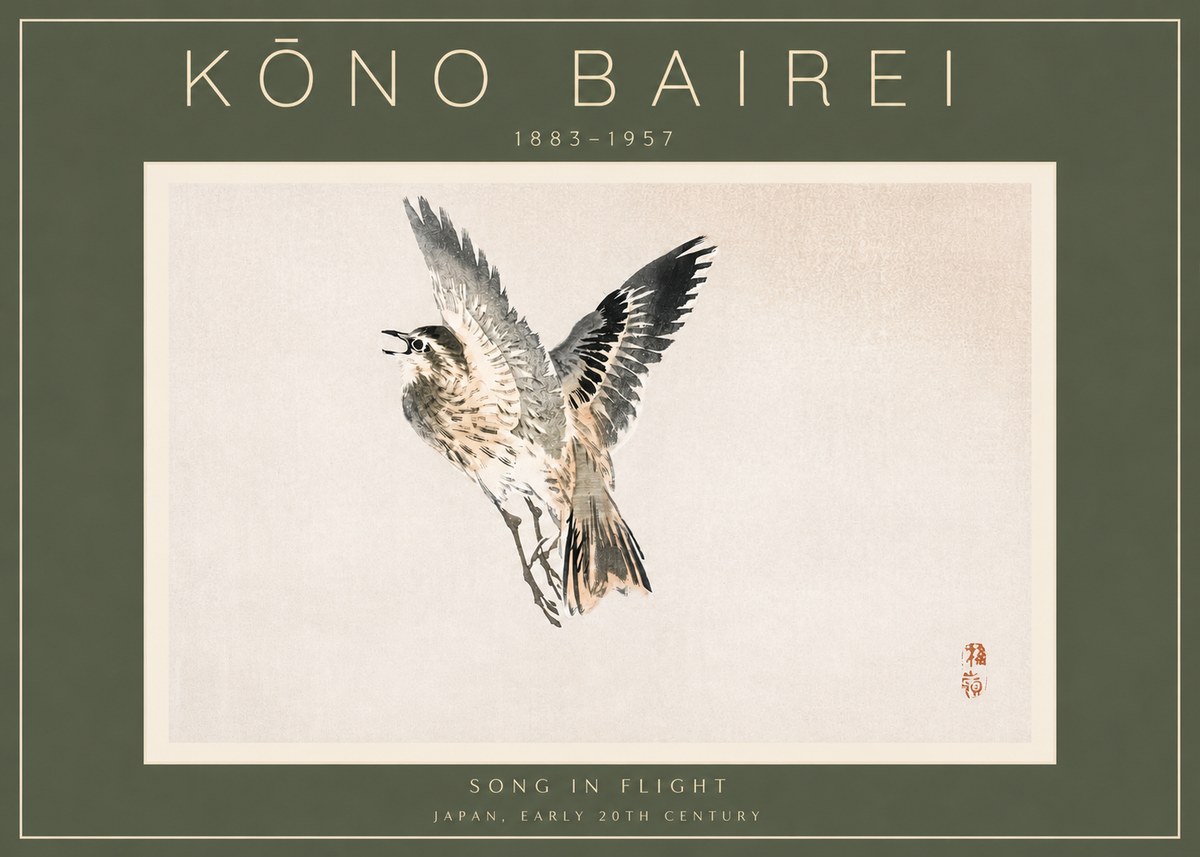 Kōno Bairei Song in Flight No2 - Poster