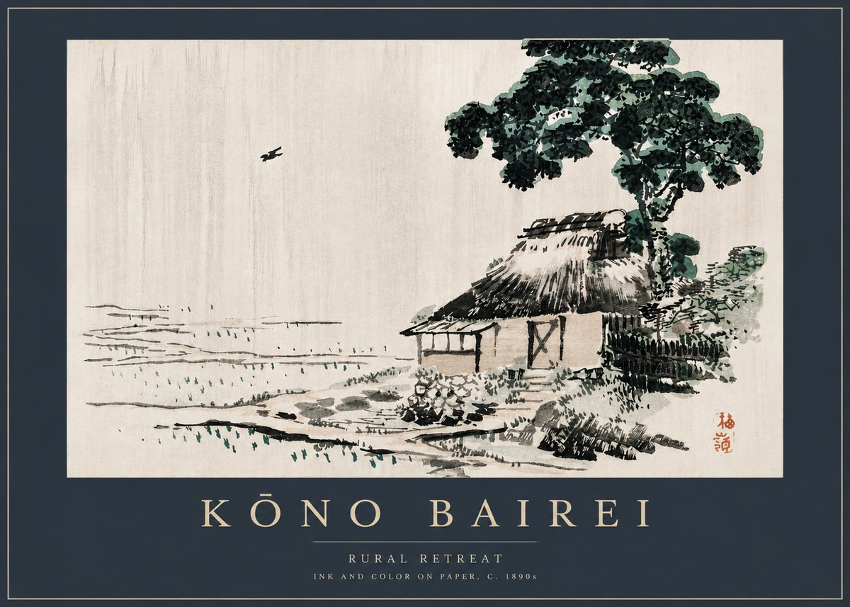 Kōno Bairei Rural Retreat No5 - Poster