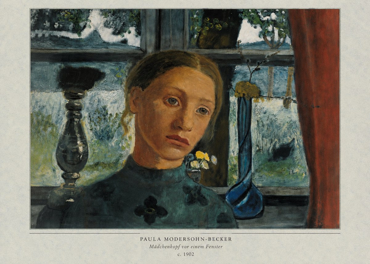 Paula Modersohn-Becker Mädchenkopf Vor Einem Fenster No4 - Poster