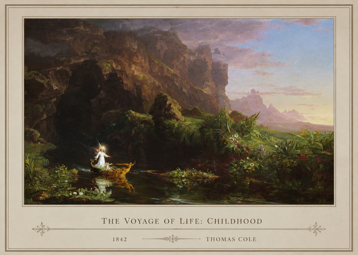 Thomas Cole The Voyage of Life: Childhood I No1 - Poster