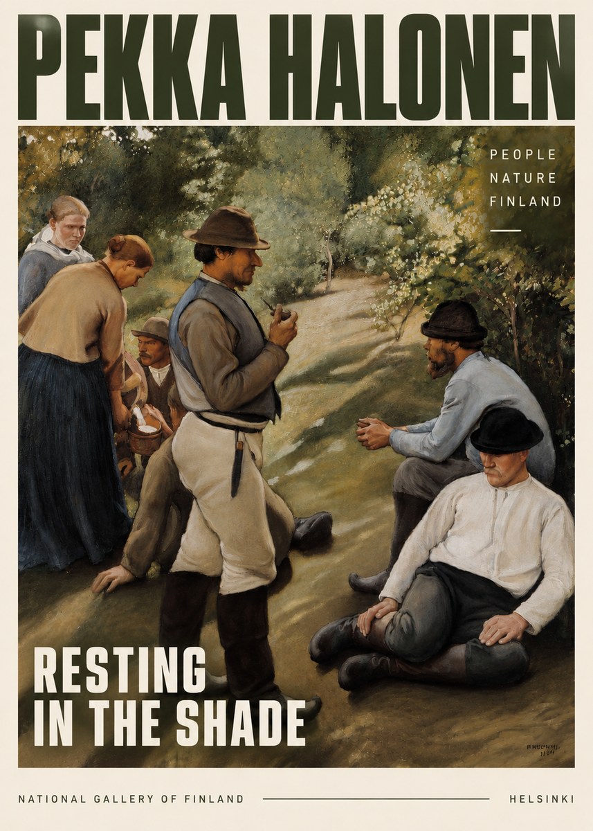 Pekka Halonen Resting in the Shade No4 - Poster