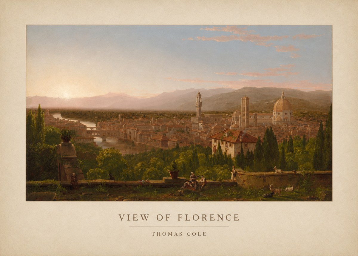 Thomas Cole View of Florence No3 - Poster