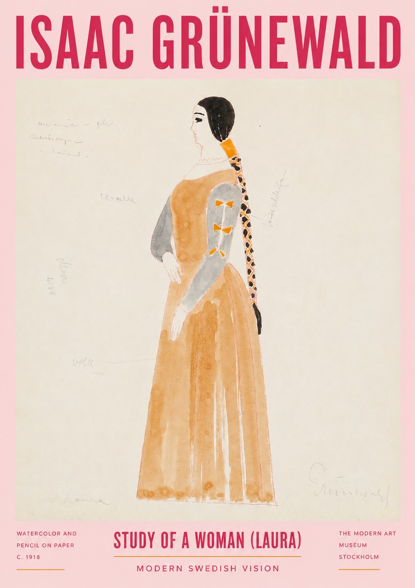 Isaac Grünewald Study of a Woman (Laura) No2 - Poster