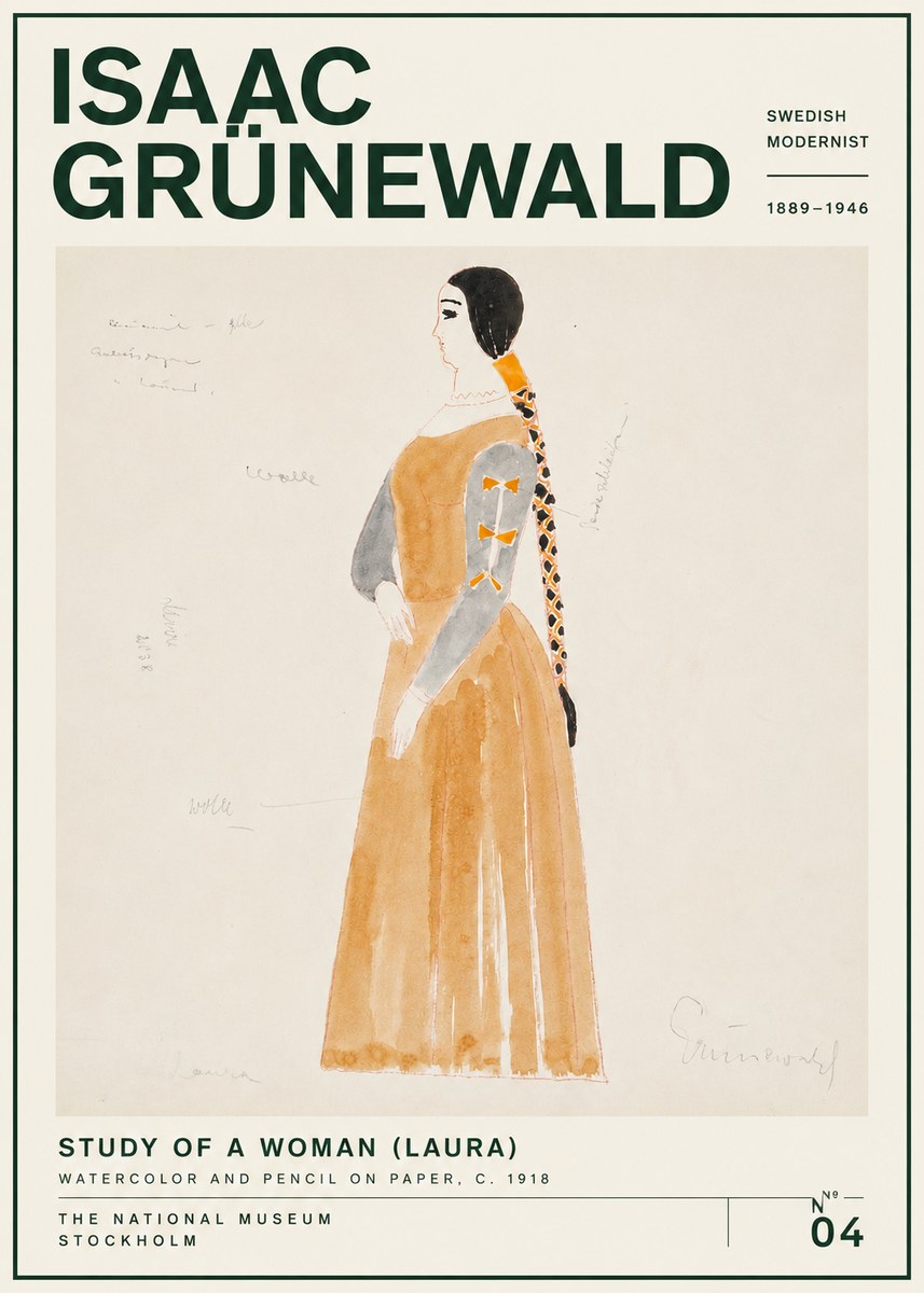 Isaac Grünewald Study of a Woman (Laura) No4 - Poster