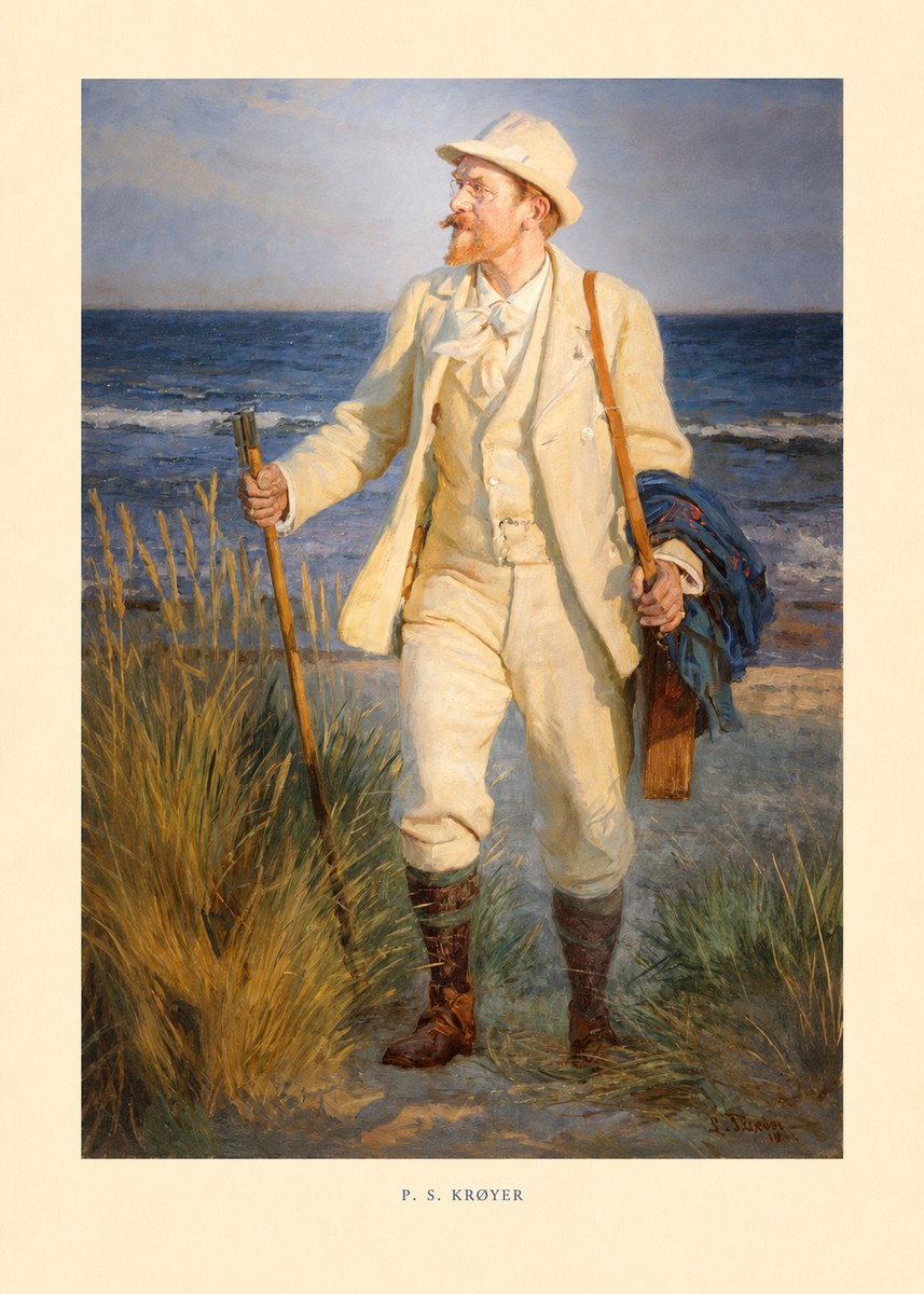 P.S. Krøyer Self-portrait by the Beach No6 - Poster