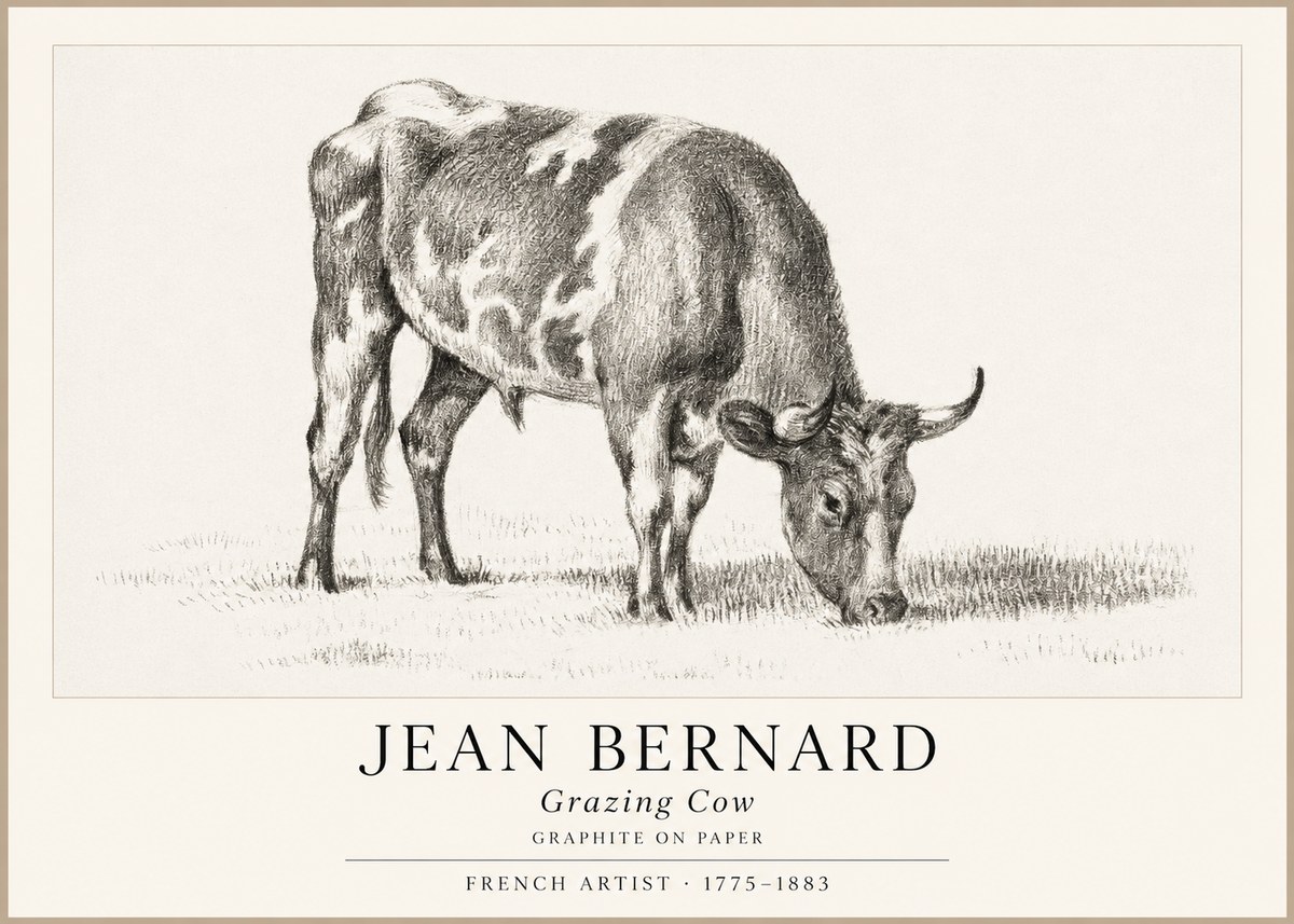 Jean Bernard Grazing Cow I No1 - Poster