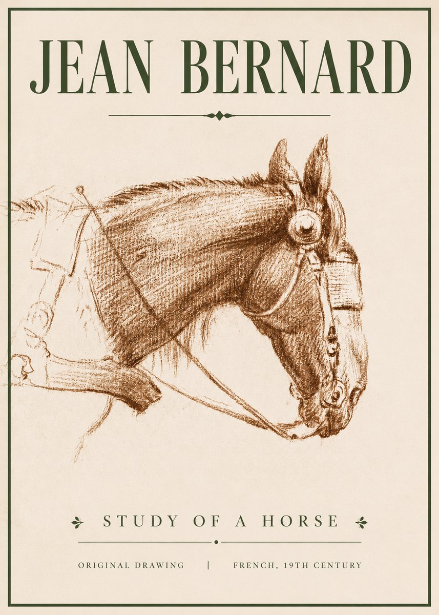 Jean Bernard Equine Study No5 - Poster