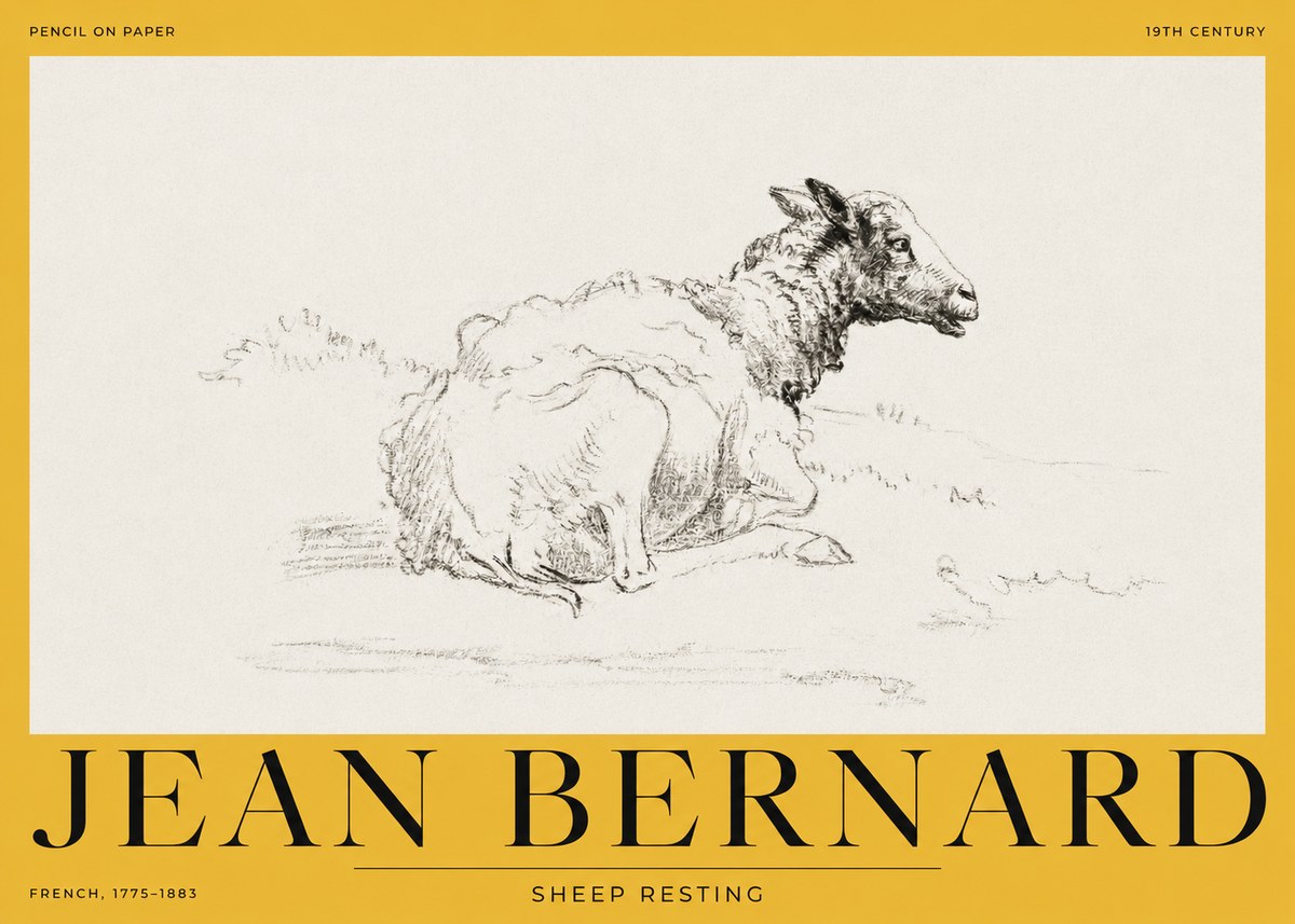 Jean Bernard Sheep Resting No2 - Poster