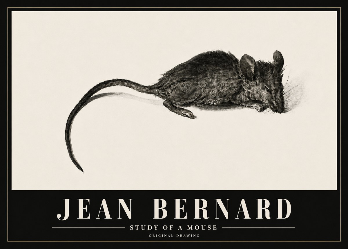 Jean Bernard Study of a Mouse I No5 - Poster