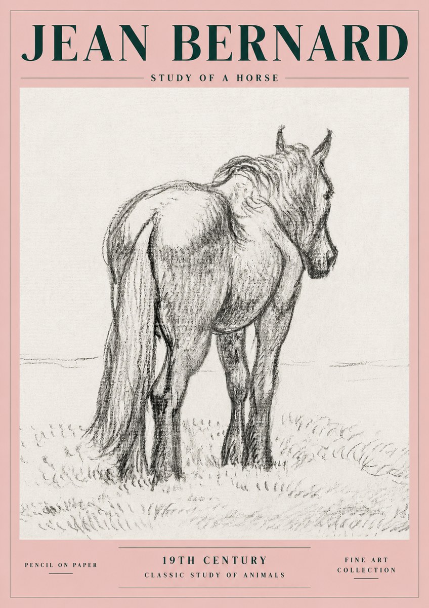 Jean Bernard Study of a Horse II No4 - Poster