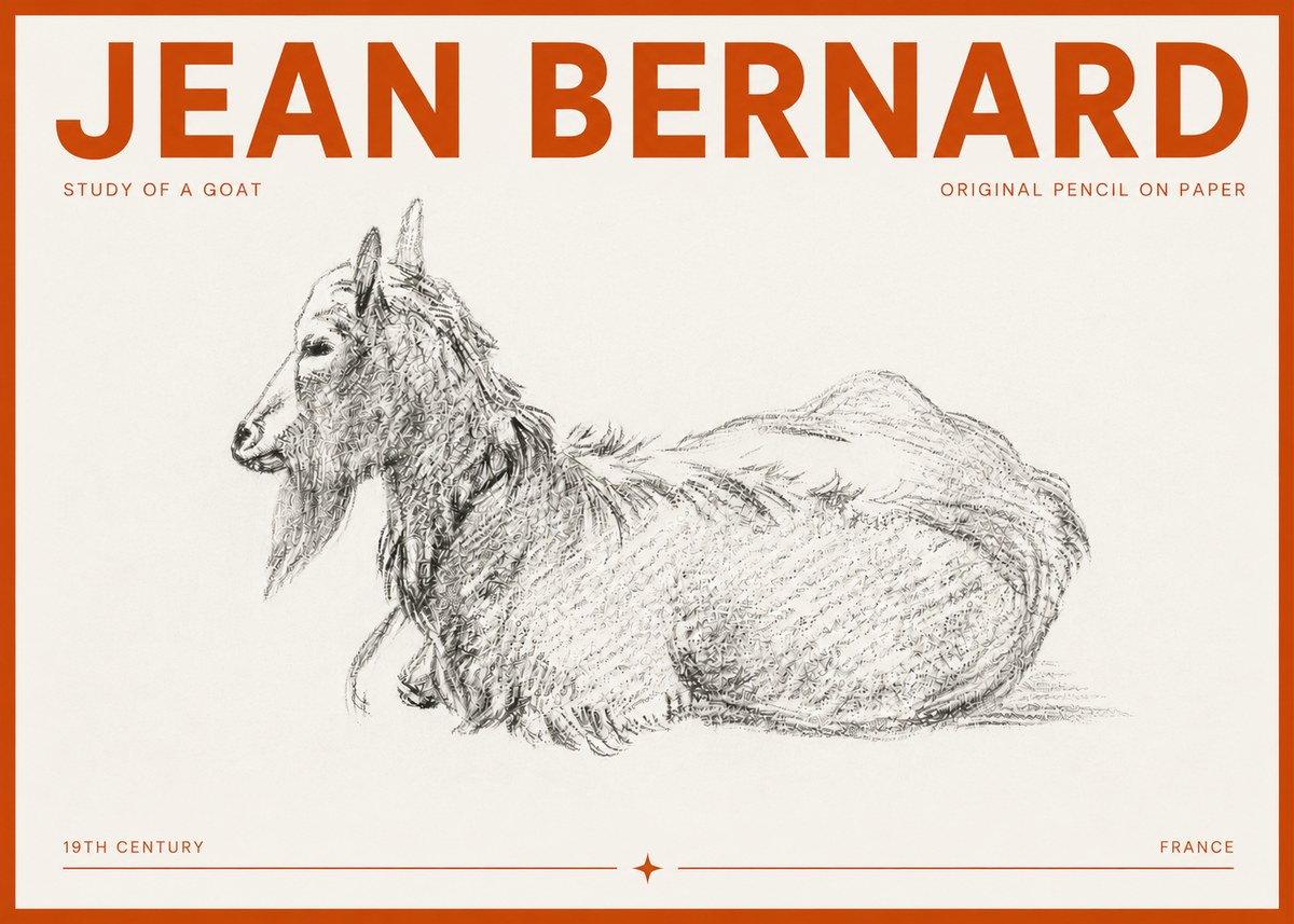 Jean Bernard Study of a Goat I No5 - Poster
