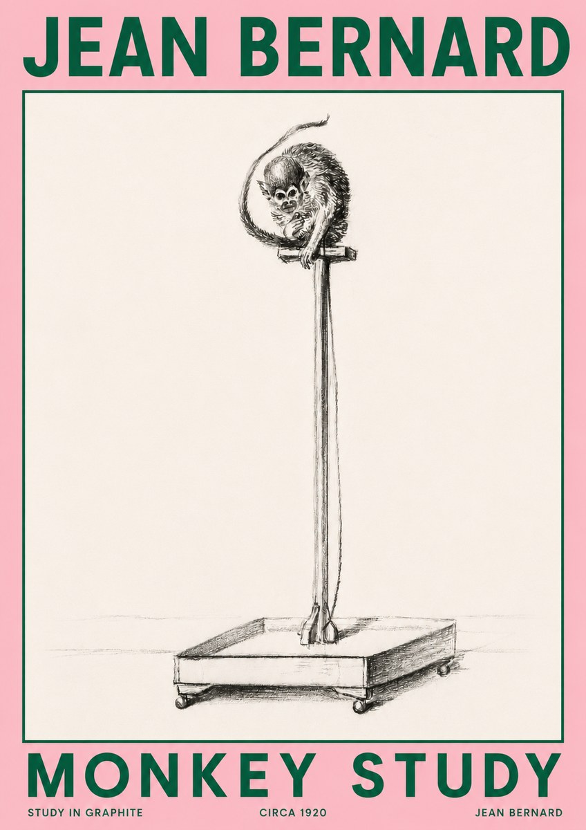 Jean Bernard Monkey Study No4 - Poster