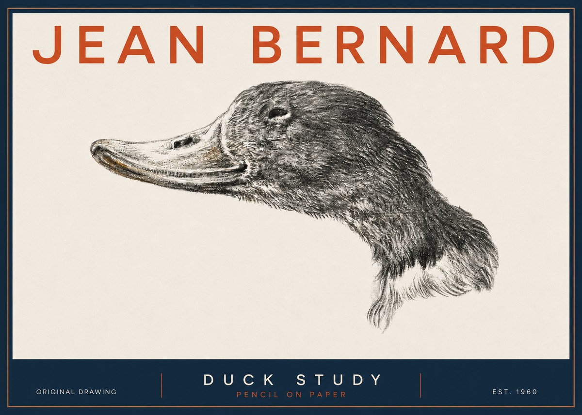 Jean Bernard Study of a Duck No5 - Poster