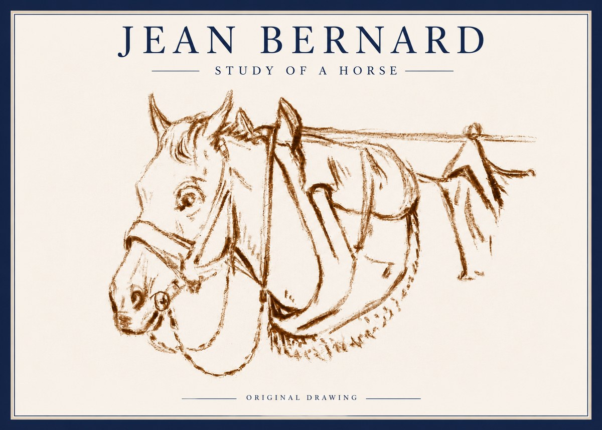 Jean Bernard Study of a Horse III No6 - Poster