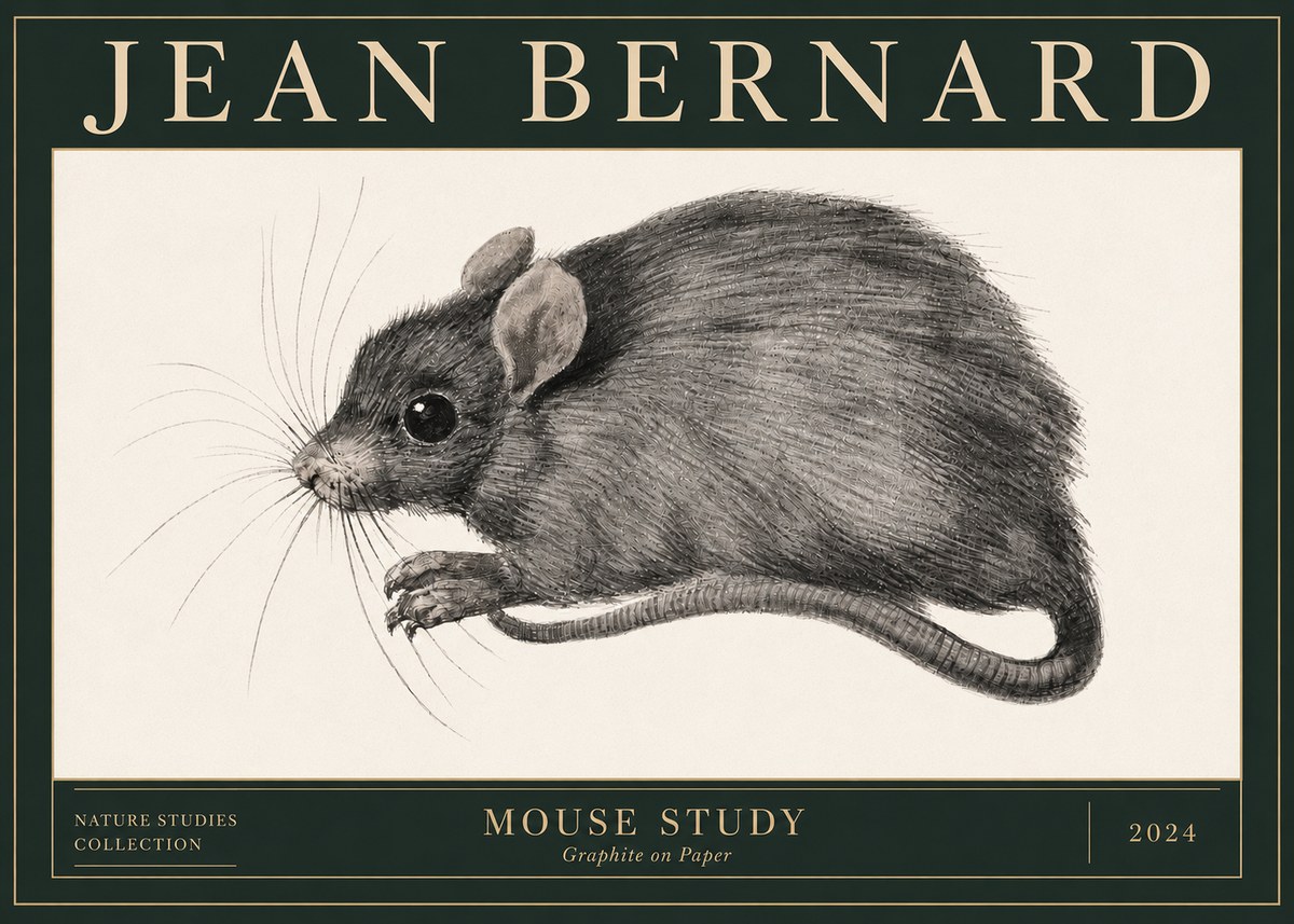 Jean Bernard Mouse Study No4 - Poster