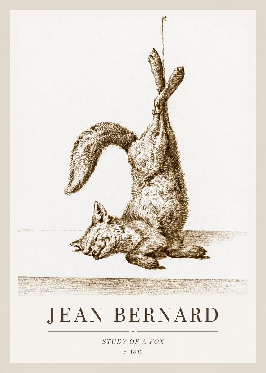 Jean Bernard Study of a Fox No1 - Poster