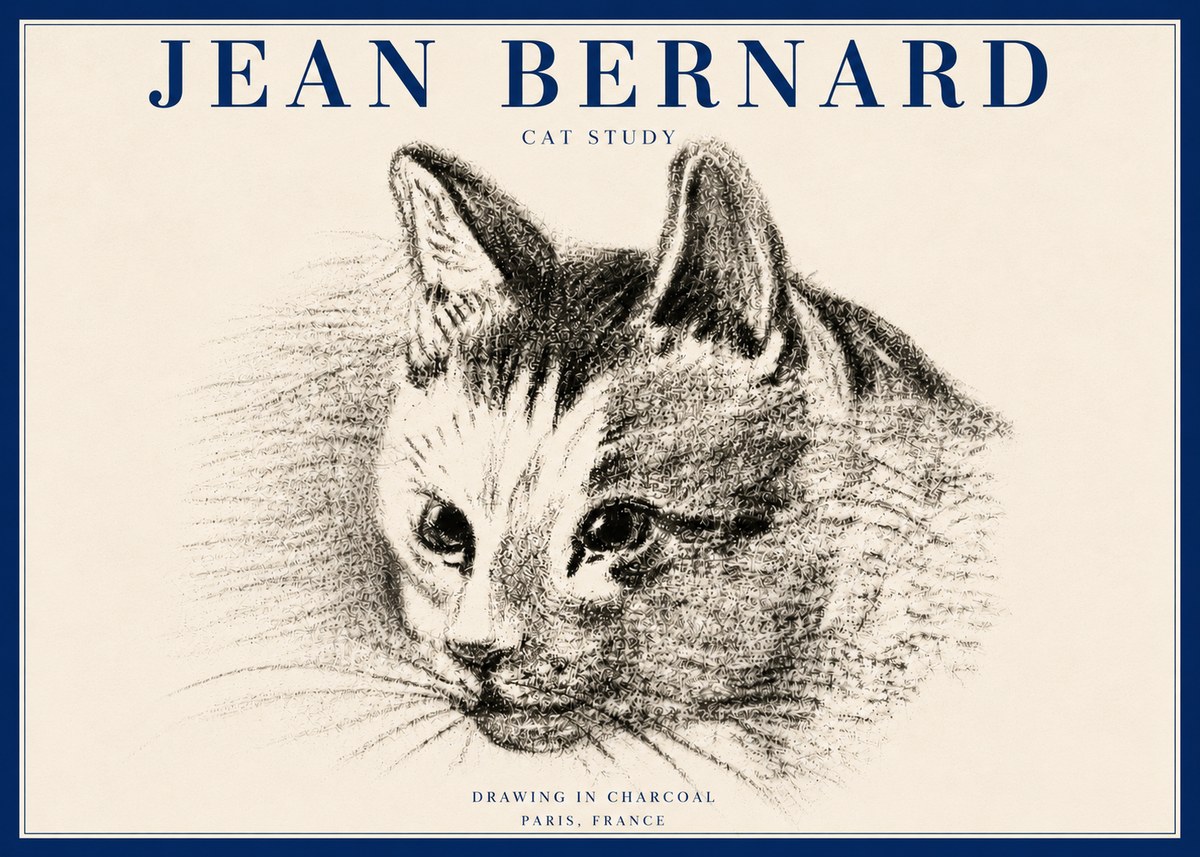 Jean Bernard Cat Study III No6 - Poster