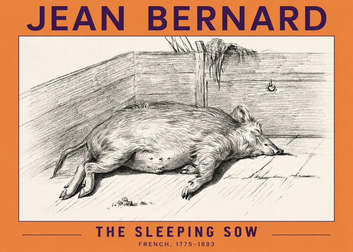Jean Bernard The Sleeping Sow No2 - Poster