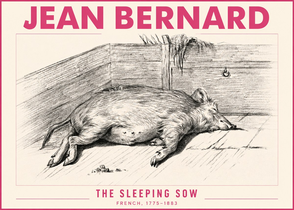 Jean Bernard The Sleeping Sow No3 - Poster