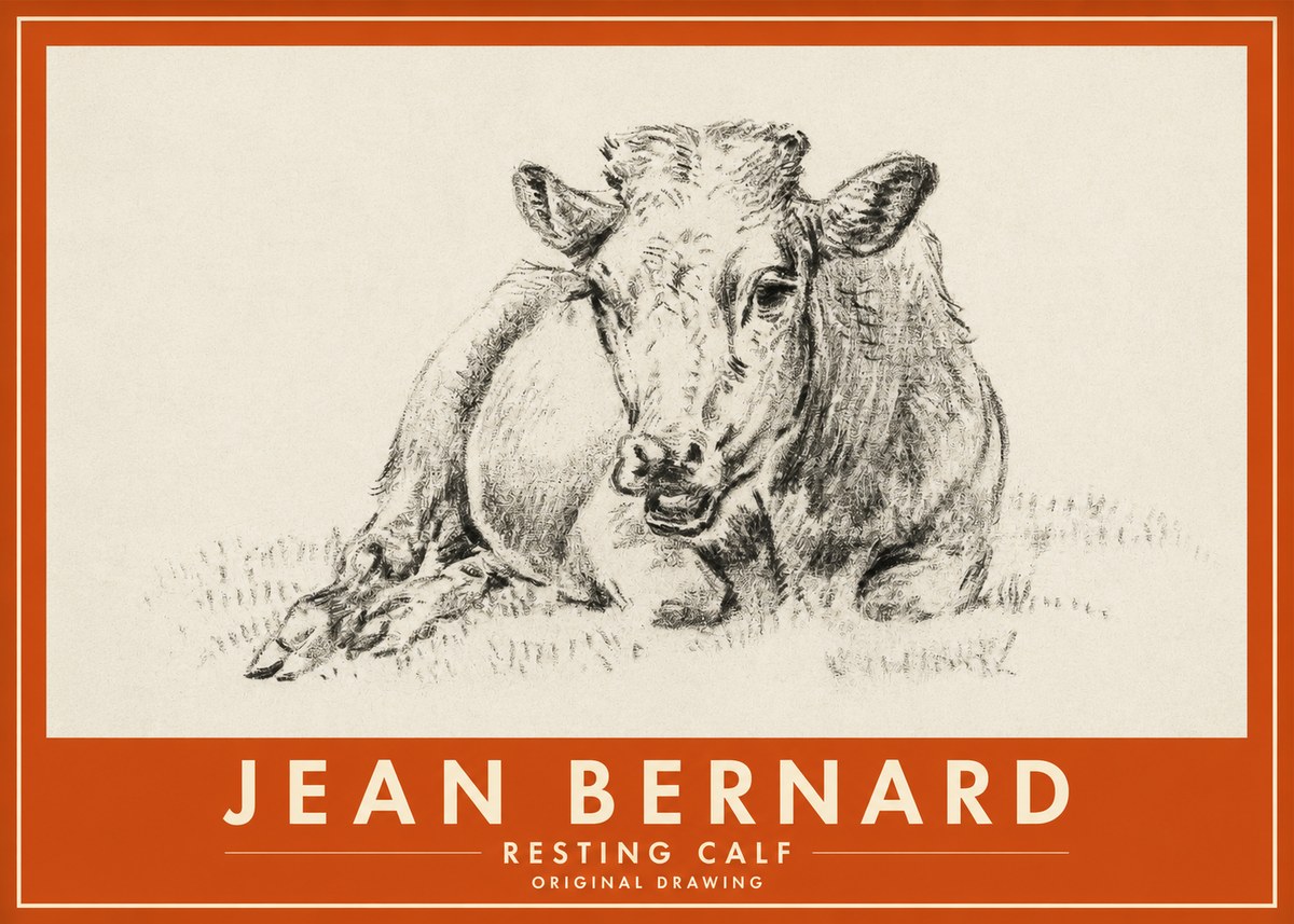 Jean Bernard Resting Calf II No2 - Poster