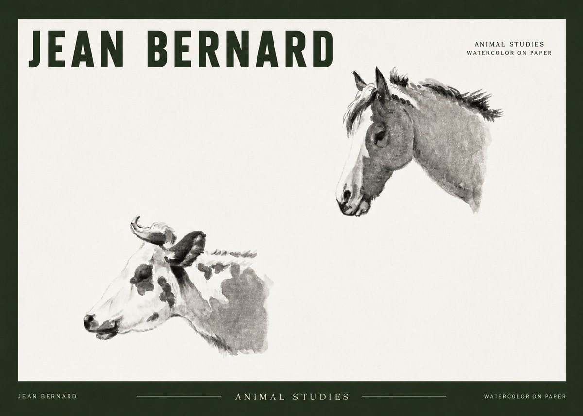 Jean Bernard Animal Studies No2 - Poster