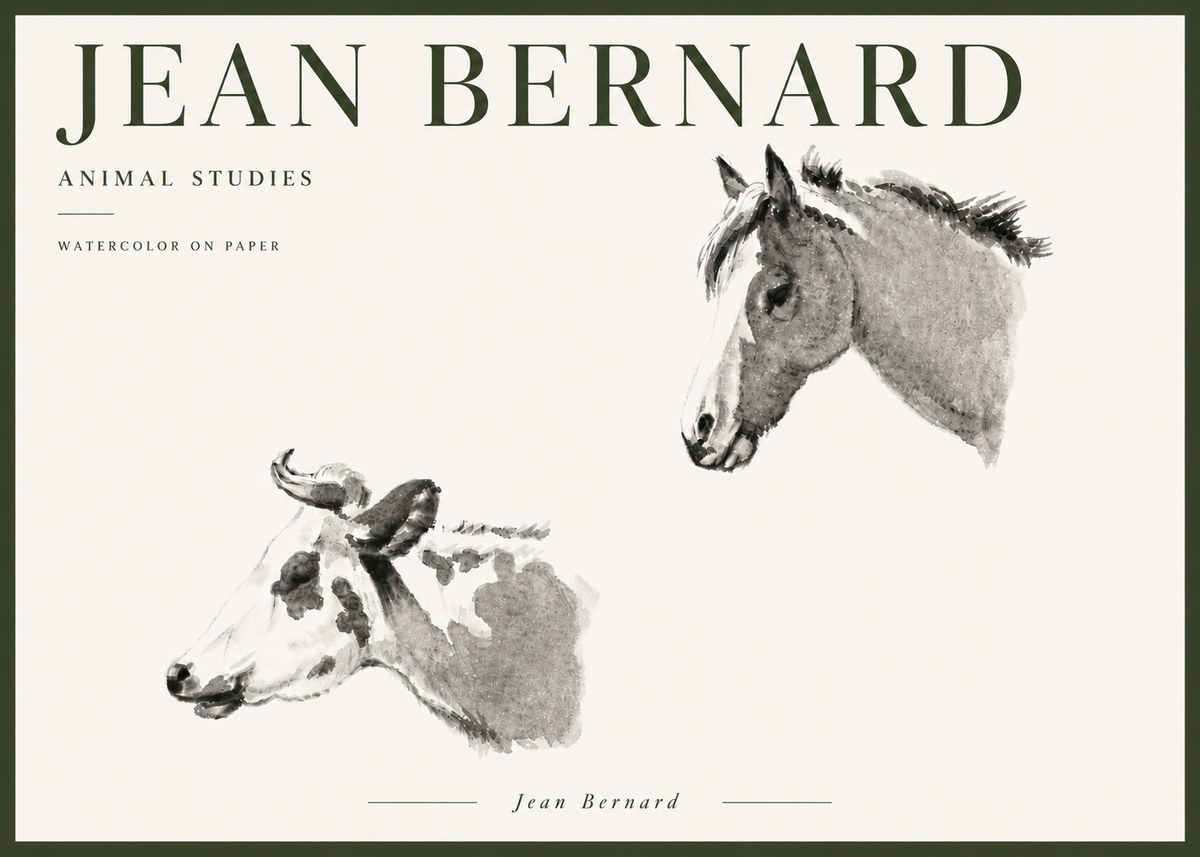 Jean Bernard Animal Studies No6 - Poster