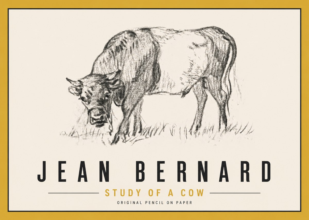Jean Bernard Study of a Cow II No6 - Poster