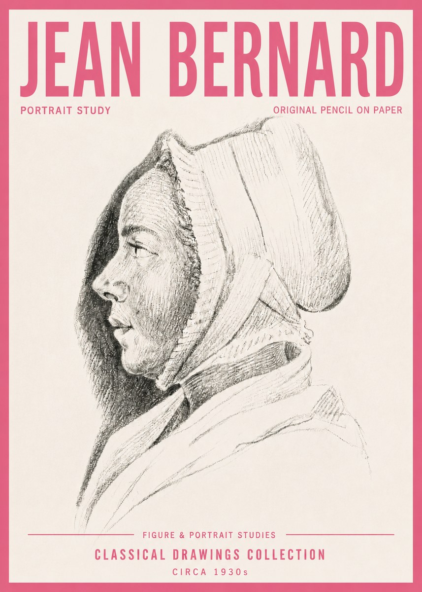 Jean Bernard Portrait Study VI No4 - Poster
