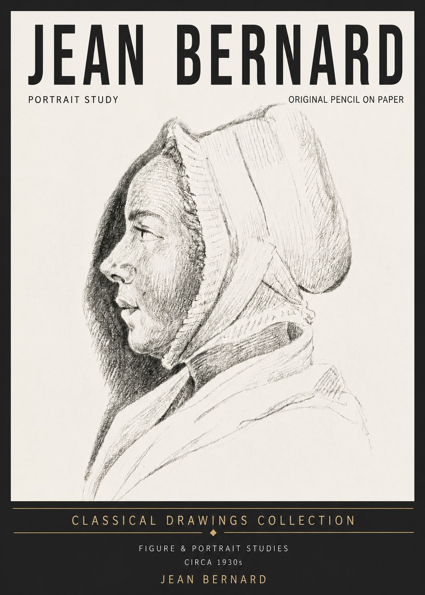 Jean Bernard Portrait Study VI No5 - Poster