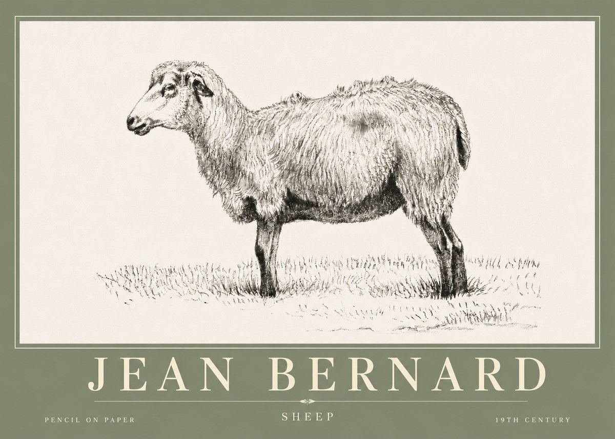 Jean Bernard Sheep No6 - Poster