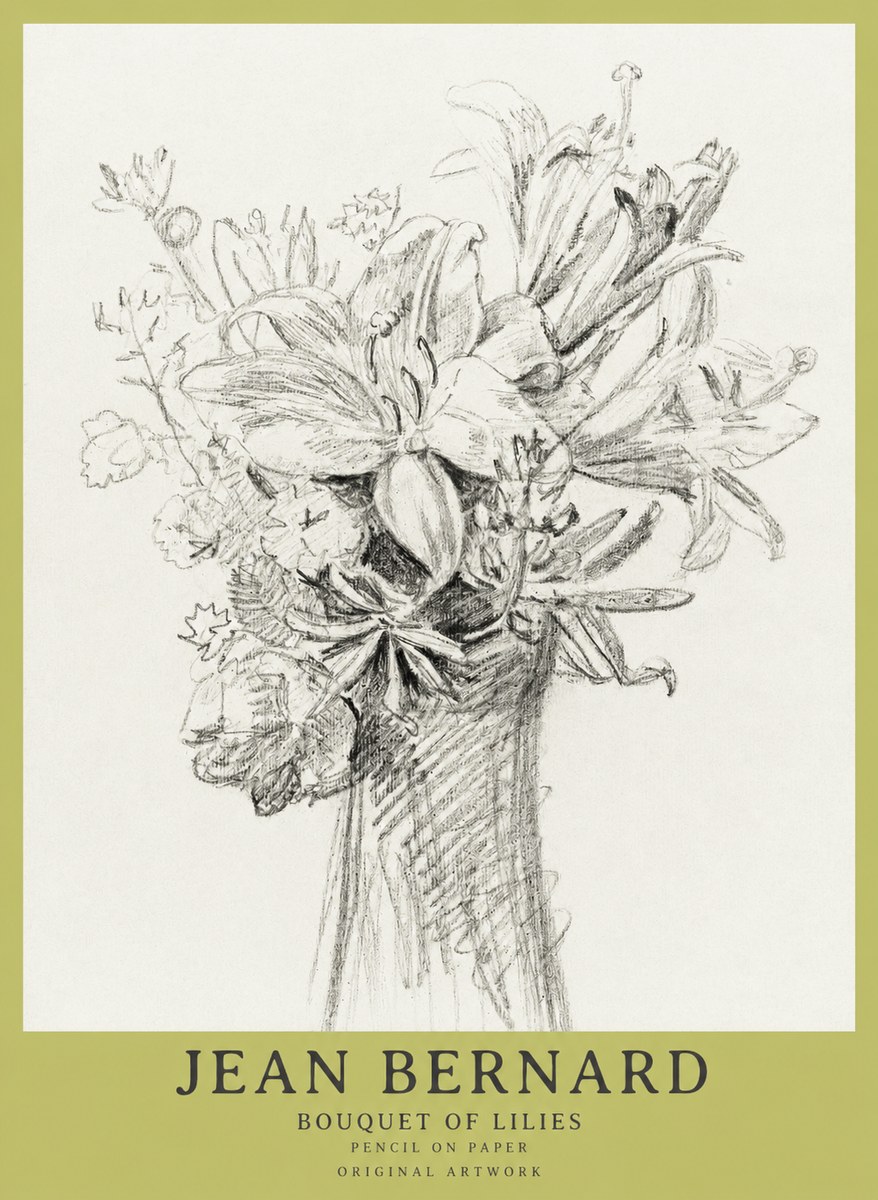Jean Bernard Bouquet of Lilies No1 - Poster