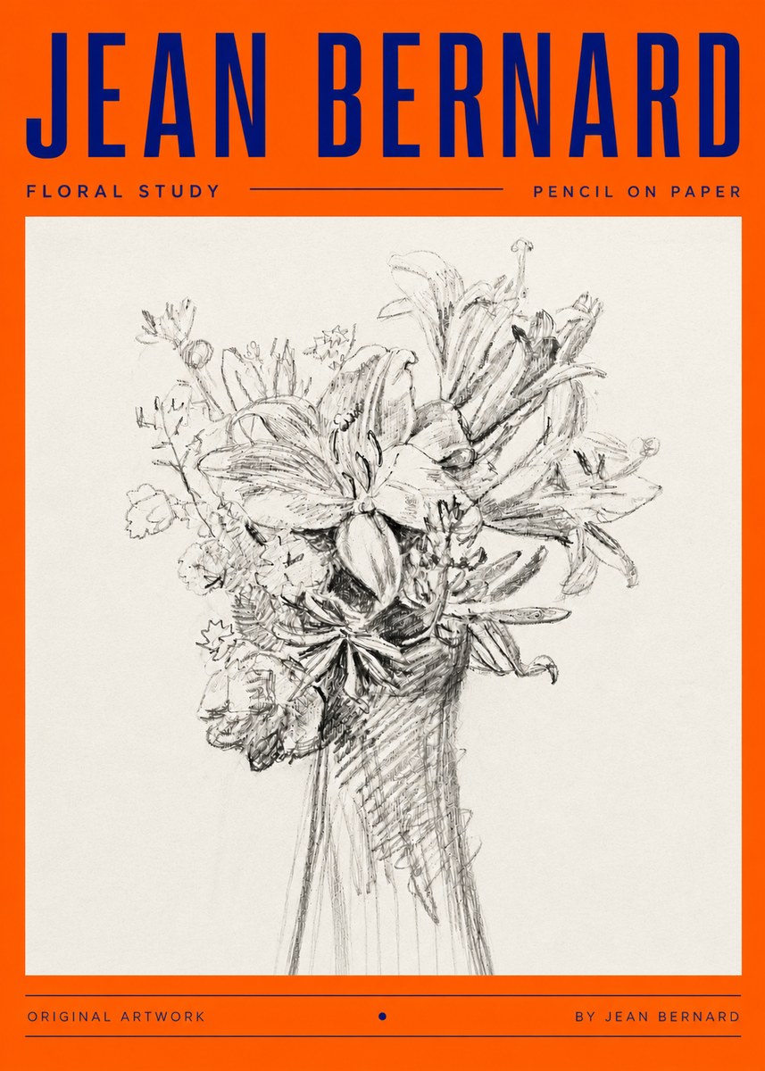 Jean Bernard Bouquet of Lilies No5 - Poster