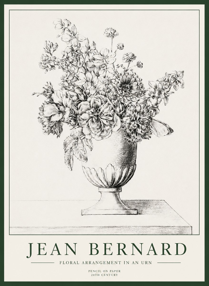 Jean Bernard Floral Arrangement in an Urn No1 - Poster