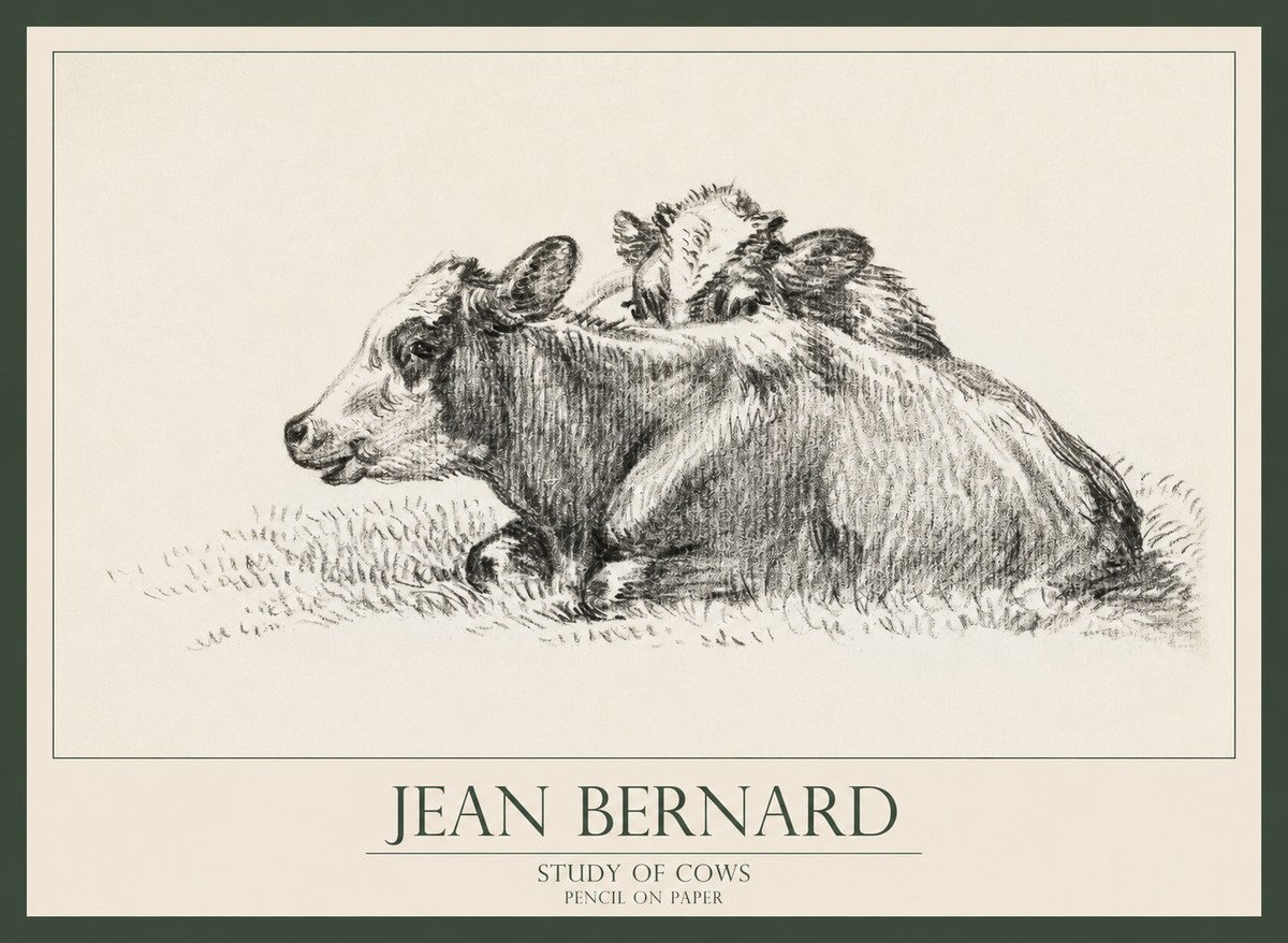 Jean Bernard Study of Cows No1 - Poster