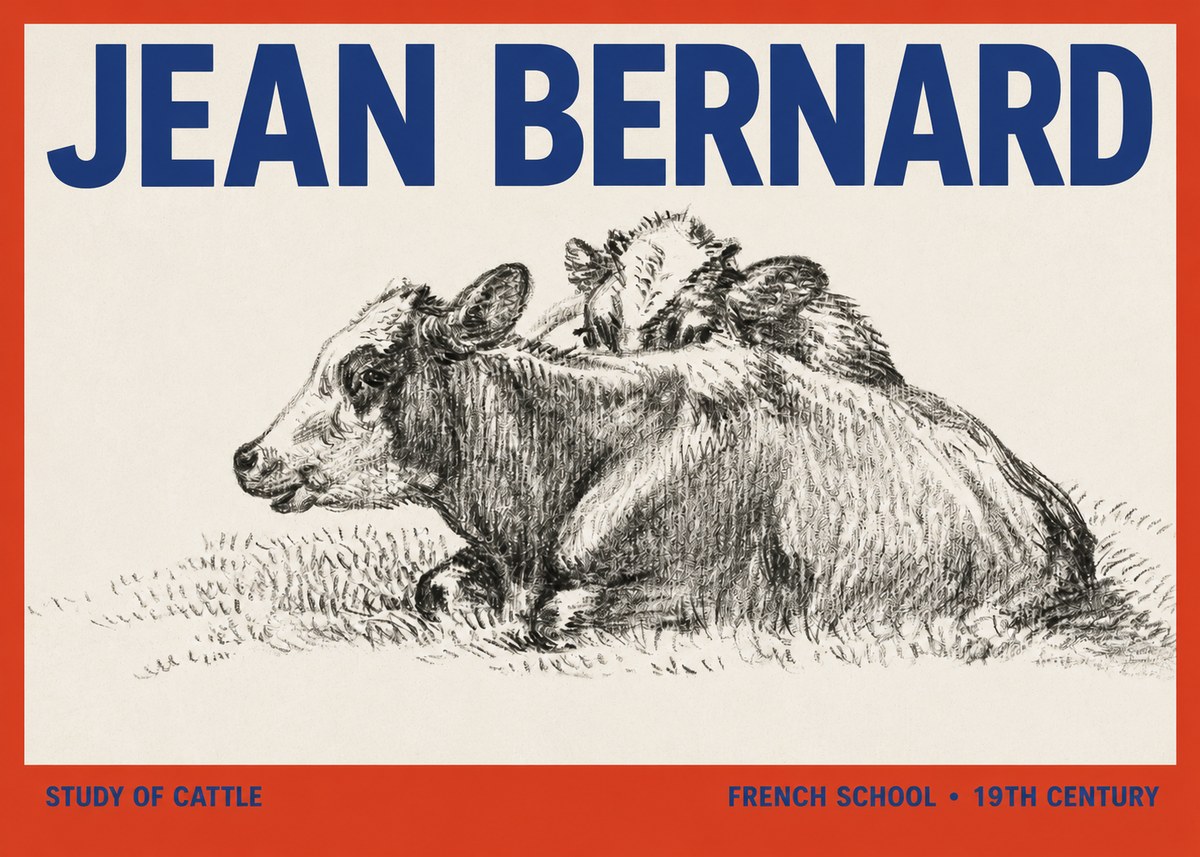 Jean Bernard Study of Cows No3 - Poster