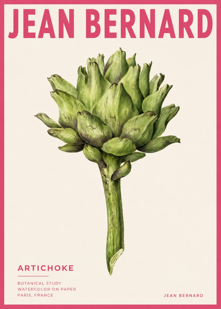Jean Bernard Green Artichoke No4 - Poster