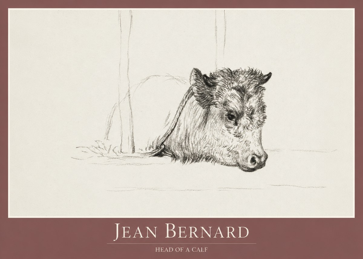 Jean Bernard Study of a Calf I No2 - Poster