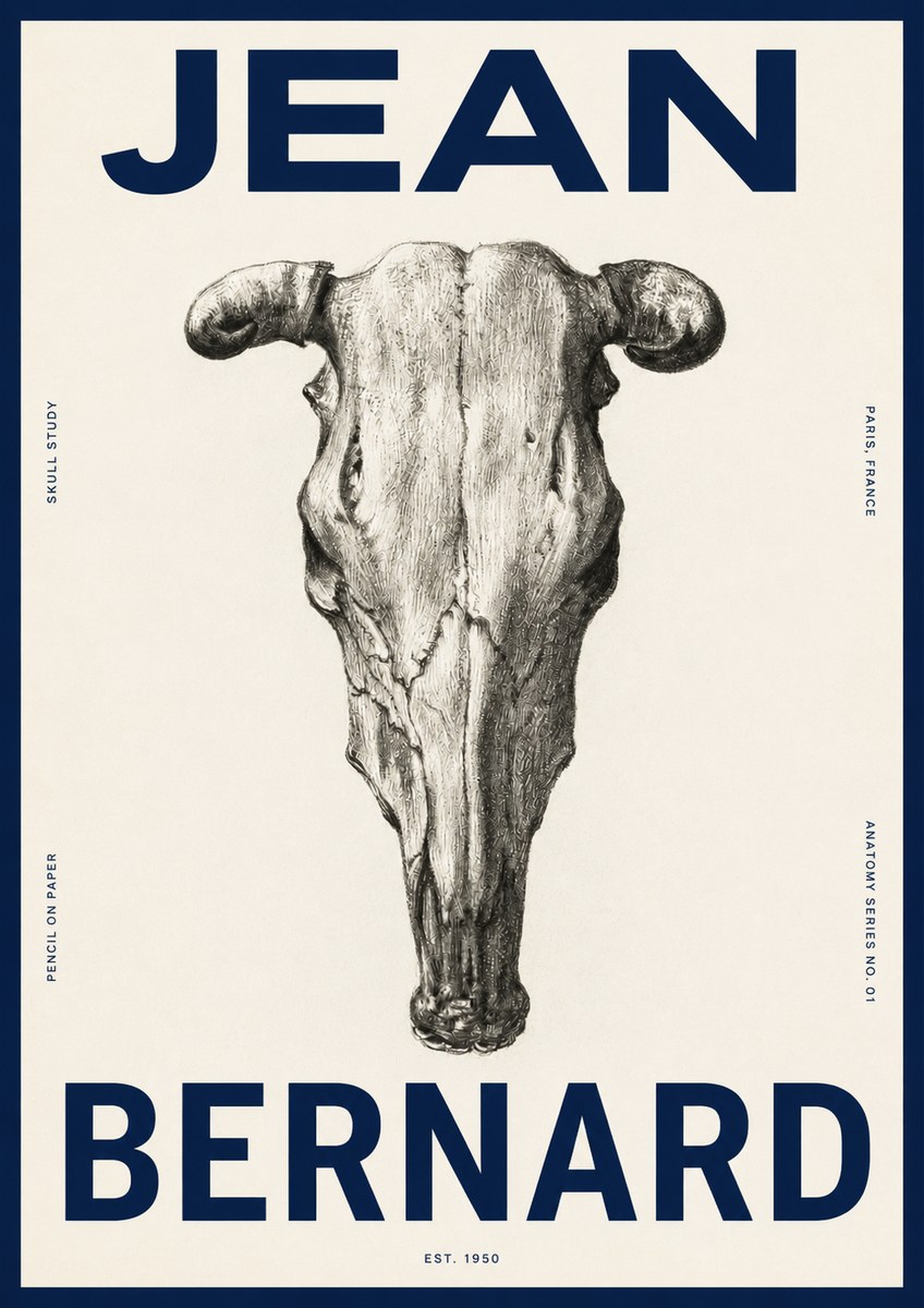 Jean Bernard Skull Study No4 - Poster