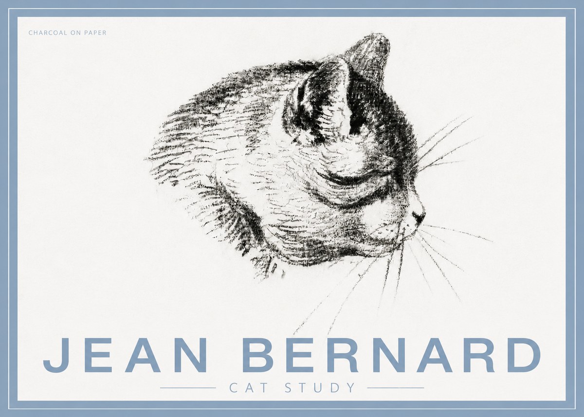 Jean Bernard Cat Study IV No5 - Poster