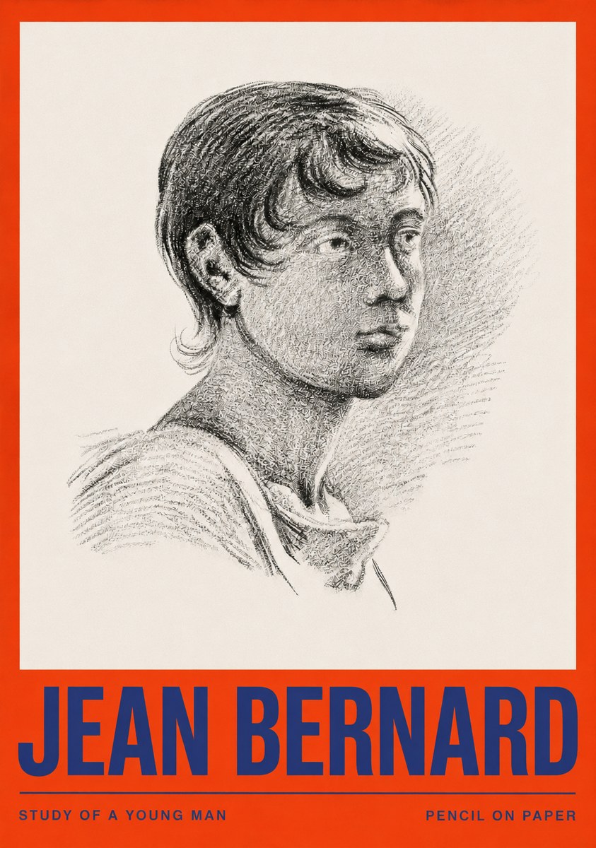 Jean Bernard Study of a Young Boy No4 - Poster