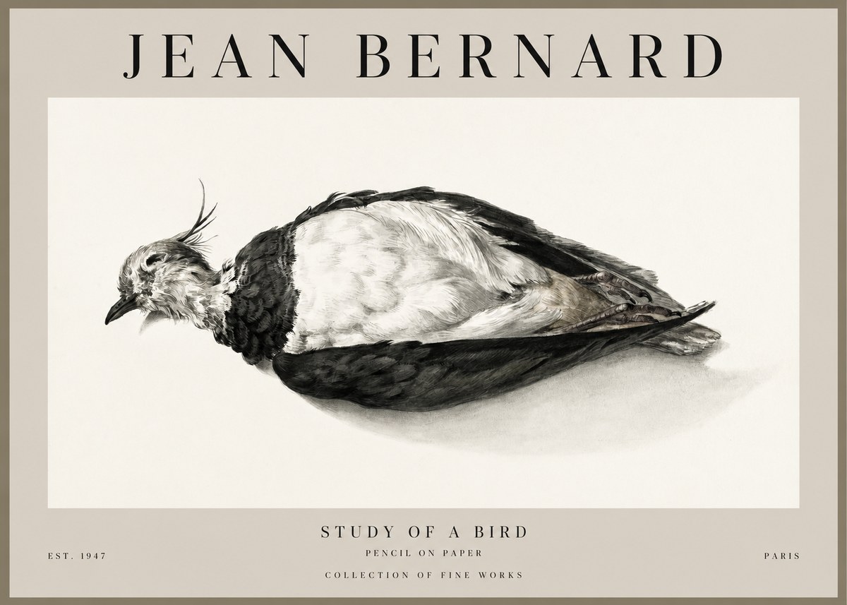 Jean Bernard Study of a Bird II No1 - Poster
